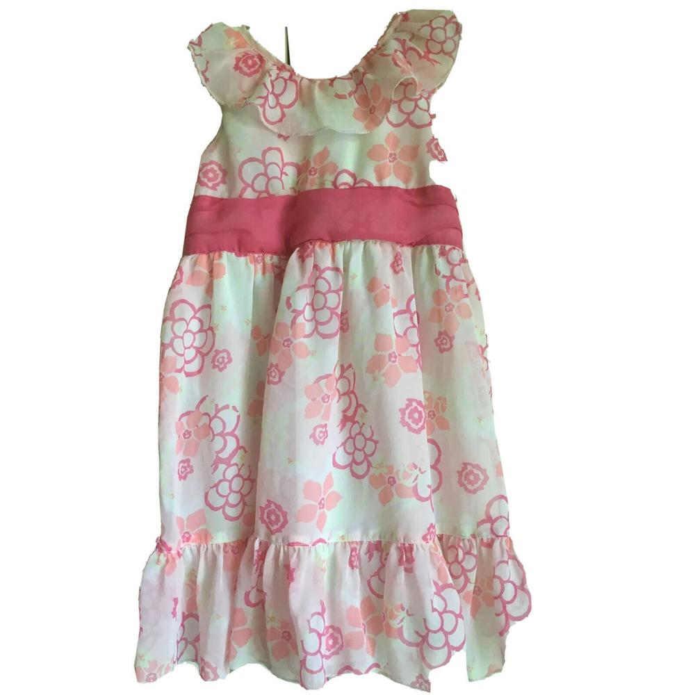 Kidgets Pretty Pink Floral‎ Polyester Ruffled Girl's Size 3T  Dress